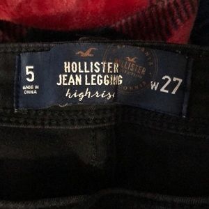 Hollister black distressed jean leggings